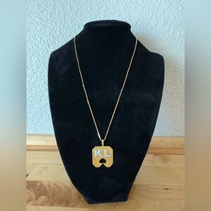 18K Gold & diamond Occlupanid (Bread Clip) Pendant Necklace